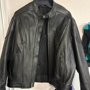 Men's Black Performance Leather Jacket